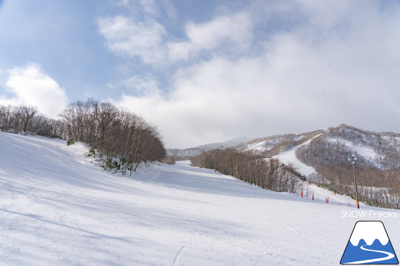 登別カルルス温泉サンライバスキー場｜待望の大雪！シュプールを描けばふわふわの雪煙が漂う、全7コースが滑走可能です(^^)v